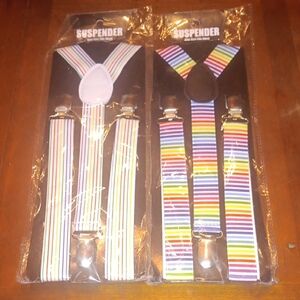 Colorful Striped Suspenders